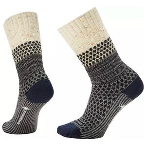 Smartwool Women's Medium Everyday Popcorn Cable Crew Socks Natural Pattern NWT